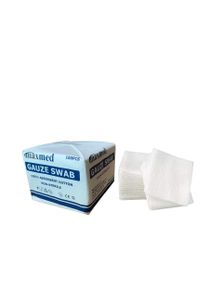 Gauze Swabs for Wound Dressing |  10cm x 10cm Non Sterile,  100-Piece,8-Ply Cotton & Highly Absorbent| Gauze Sponge-Pads for Wound Care & Home First Aid Kits 