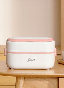 Portable Electric Lunch Box Single Layer Stainless Steel Liner Food Warmer Hot Pot 250W for Men and Women (CN Plug Type) 