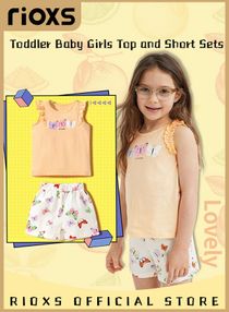 Toddler Baby Girls Top and Short Sets Kids Sleeveless Shirt Short Pants Suits Breathable 100% Cotton Outfits Summer Playwear 