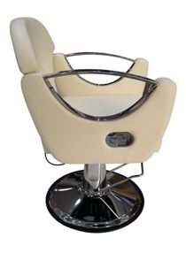 Hair Styling Ladies Chair Salon Classic Reclining Chair Heavy Duty Hydraulic Beauty Equipment (White) 
