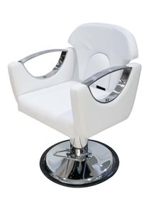 Hair Styling Ladies Chair Salon Classic Reclining Chair Heavy Duty Hydraulic Beauty Equipment (White) 