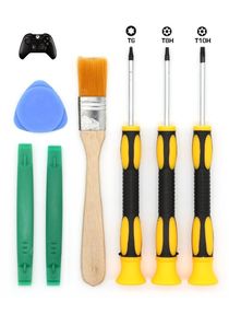 T8 T6 T10 Screwdriver Set for Xbox One Xbox 360 Controller and PS3 PS4, Safe Prying Tool and Cleaning Brush 