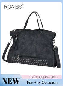 Women's Retro Tote Bag Matte Shoulder Bag Fashion Trend Large Capacity PU Portable Bag Elegant Lady Bag 