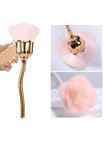 Nail Art Dust Brush, Pink Rose Soft Hair Manicure Clean Suitable for Cleaning Loose Powder Blush Makeup Brush Tool (Pink) 