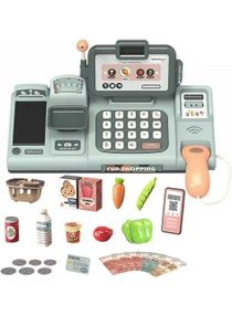 Cash Register Toy Set  Includes Scanner Calculator Weighing Table Screen Display 