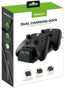 Dual Charging Dock with 2 x Rechargeable Battery Packs [EXTRA POWER 1200 mAh] for Xbox Series X and Series S (also compatible with Xbox One X/S) - Black 