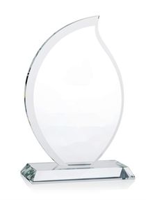 Flame shaped Crystal Trophy Award, height about 19cm 