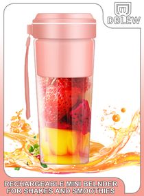 Portable Personal Mini Mixer Blender For Milk Shakes and Smoothies USB Rechargeable Handheld One Hand Drinking Glass Juicer Fruit Grinder For GYM Sports Travel Outdoors Baby Food 