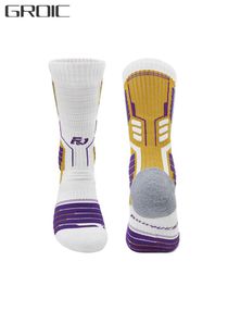 Elite Basketball Socks, Athletic Socks with 3D Ankle Protection, Football & Running Socks, Compression Cushion Sport Socks Unisex 