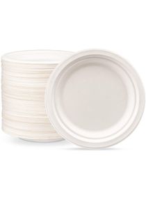 Bagasse Biodegradable Plate 7 inch Made From Sugarcane Plates 25 Pieces 