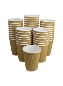 Disposable Ripple Cup Brown 12 Ounce Without Lid Kraft Hot Tea Coffee Kahwa Hot Drinks and Natural Brown 25 Pieces 