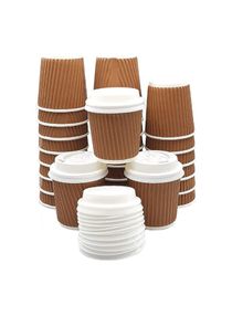 Brown Ripple Cup 4 Ounce With Lid 25 Pieces 
