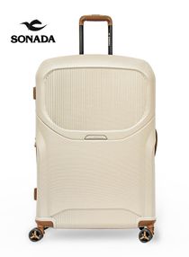 Upright Luggage Expandable LARGE Hardside Suitcase with 4 Double Spinner Wheels, LIGHT WEIGHT TSA Approved, Champagne  ( 53 x 32 x 80 ) 