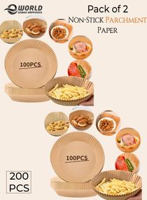 Pack of 2 Disposable  Non Stick Parchment paper Plates for Air Fryer and Serving 