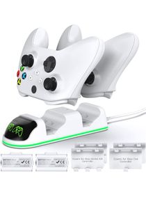 Twin Controller Charging Dock with 2 x Rechargeable Battery Packs for Xbox One/Xbox Series X/Xbox Series S - White 