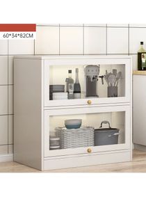 2-Tier Stackable Organizer Cabinet with Doors 