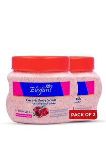Pack of 2 Pomegranate Deep Exfoliating Face and Body Scrub 500ml 
