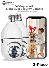 360 Degree Wireless WIFI Light Bulb Security Camera with Motion Detection and two Way Audio system. 