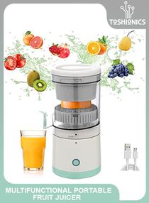 Toshionics Electric Mini Citrus Juicer Hands-Free Portable USB Charging Powerful Cordless Fruit Juicer Multifunctional One Button Easy Press Lemon Orange Squeezer Machine For Kitchen 500.0 ml 45.0 W MDC1 green 