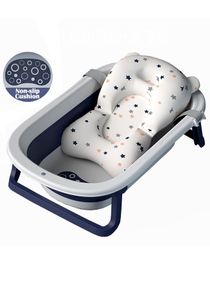 Baby Portable Anti-Slip Folding Bathtub Plus Bath Mat 