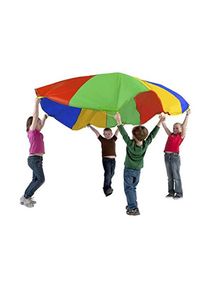 2m Children Outdoor Game Exercise Sport Toys Rainbow Umbrella Parachute Play Fun Toy for Families Kindergartens Amusement Parks 