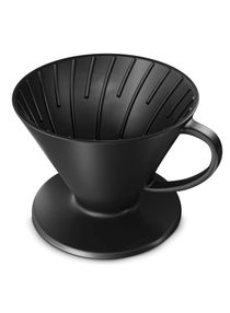 Pour Over Coffee Dripper Reusable Matt Ceramic Coffee Drip Filter Cone Fits All Coffee Cups and Mugs Black 