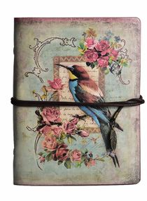 Vintage Refillable Journal, Premium Leather Traveler Notebook Sketchbooks Classic Diary Planner with Blank Pages and Zipper Pocket (Bird) 