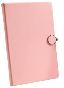 Lined Journal Notebook, Refillable Writing Journal for Women Faux Leather Hardcover Notebook A5 College Ruled 200 Pages Lay-Flat Personal Diary with Magnetic Buckle, Diary Sketchbook Gifts (Pink) 