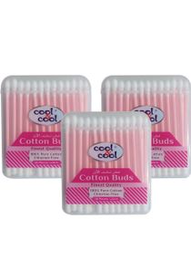 Cotton Buds -50 Pink Organic Paper sticks -Pack of 3 