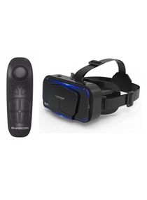 Virtual Reality VR Headset 3D Glasses With Remote VR Goggles For TV, Movies & Video Games, Compatible iOS & Android Smartphone Within 3.5 - 7.2 inch Screen Black 
