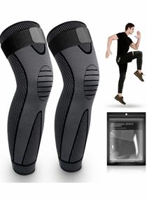 Leg Compression Sleeve Full Leg  Long Knee Brace for Men Women Knee Support Protector for Running,Weightlifting, Workout, Joint Pain Relief, Meniscus Tear, Arthritis, Tendinitis 2 Pack 