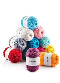 12 Piece Knitting Yarn Colorful Acrylic Knitting Yarn Worsted for Crochet and Knitting Craft Projects Various Starter Crochet Kits for Adults and Kids Yarn Bulk 