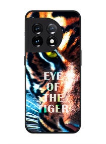 Rugged Black edge case for OnePlus 11 5G Slim fit Soft Case Flexible Rubber Edges Anti Drop TPU Gel Thin Cover - Eye Of The Tiger 