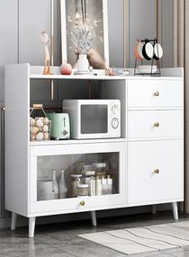 Multifunction Household Sideboard Storage Buffet Cabinet Microwave Pantry Cupboard 80 x 35 x 90 cm 