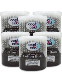 Cool & Cool Organic Cotton Buds - Black, 200's x 6 