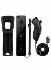 Controllers for Wii and Wii U, NC Remote Controller with and Nunchaku Controller Replacement, Including Wii Remote Controller and Wii Nunchucks, with Silicone Case and Wrist Strap 