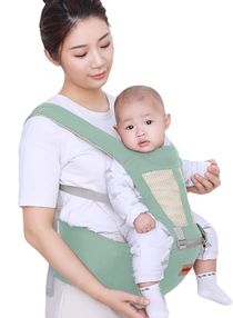 6 In 1 Ergo Baby Carrier For Newborn With Hip Seat 6 Carry Positions Baby Kangaroo Carrier Bag Baby Carry Sling Front Back Carrier With Safety Belt Baby Carry Bags For 3 To 24 Months Green 