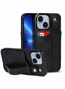 Wallet Phone Case for iPhone 14 /14 Plus Premium Leather Back Kickstand Shockproof Cover with Strap Card Slots for Men Women 