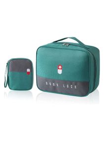 Empty First Aid Bags Travel Medical Supplies Cosmetic Organizer Insulated Medicine Bag Convenient Safety Kit Suit for Family Outdoors Hiking Camping Car Office Workplace Green 