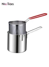 304 stainless steel fryer Multifunctional small fryer with Universal Deep Bakset for Home Fries Kitchen Camping 