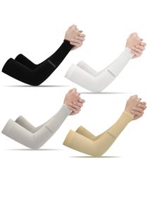 4Pairs Summer UV Sun Protection Arm Sleeves Ice Cooling Men's Women's Solid Arm Warmers for Outdoor Spots & Activities (Multicolor) 