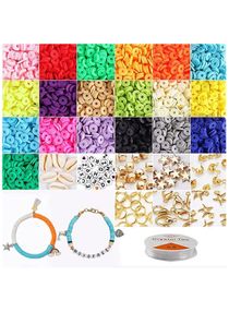Glass Beads Clay Beads for Jewelry Making Kit, Bracelet Making Kit with Smiley Face Bead Letter Beads Charms Pendants, Bead Supplies Art Craft Set for Girl Kids DIY Handmade Gift 