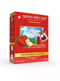 Swiss Diet Kit - Natural Weight Loss High Fiber Slimming Candy for Men & Women Supports Weight Management strawberry 125g 