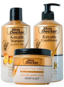 Keratin Shampoo, Conditioner and Hair Mask (Set) for Hair Growth - Sulfate Free - for Color Treated Damaged & Dry Hair, Keratin Hair Treatment for Smoothing & Nourishing - Volume and Shine - Ultra Nou 