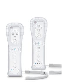 Wii Controller 2 Pack, Wii Remote Controller, with Silicone Case and Wrist Strap, Remote Controller for Wii/Wii U, White 