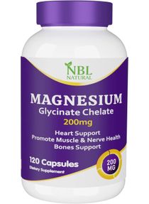 Magnesium Glycinate Chelate 200mg 120 Capsules 
