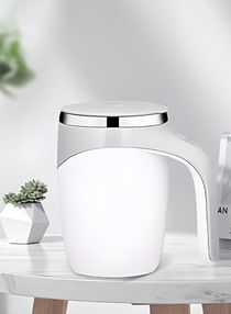 Portable Automatic Self Stirring Magnetic Coffee Mug With Lid Smart Electric Cup Hot Drink Mixer Stainless Steel Rotating Mixing Cups For Home Office Tea Hot Chocolate Milk 