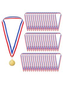 50PCS Medal Award Neck Ribbons with Snap Clips, Striped Medal Lanyards for Competitions, Sports Meetings, Sports Party, Relay Races 