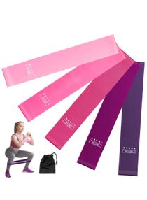 Set of 5 Latex Resistance Band for Home Gym, Strength Training, Yoga (Bag Included) 