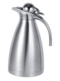Stainless Steel Vacuum Carafe Double Wall Insulated Coffee Tea Pot With Press Button Lid Vacuum Flask Hot and Cold Water Bottle 1.5L Silver 